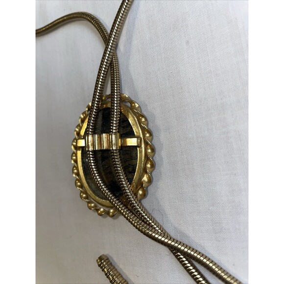 Unbranded Men’s Dressy Bolo Tie Sz 34” Gold Color (no Marks) Western Cowboy Vtg. - Picture 9 of 12